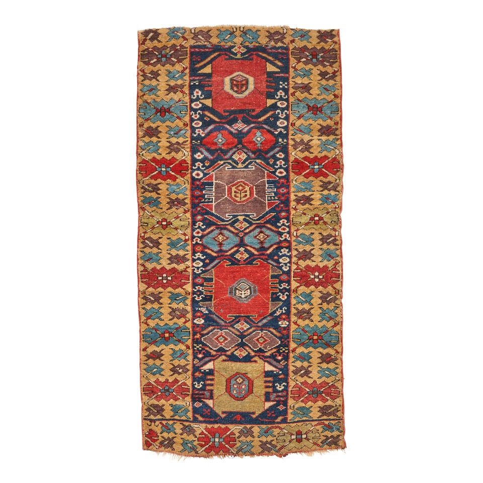 Hakkari Rug Anatolia 2 ft. 9 in. x 5 ft. 10 in.: Hakkari Rug Anatolia c. 1850, an old and rare piece from the Hakkari region. Located at the crossroads of Southeast Anatolia, the rug has an East Anatolian weave, Northwest Persian colors, and a hint 