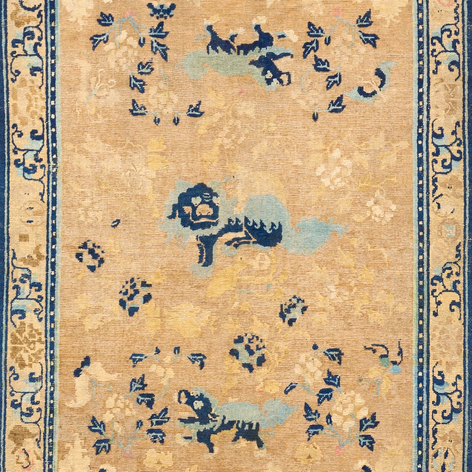 Ningxia Carpet with Guardian Lions China 5 ft. 2 in. x 8 ft. 3 in. - 3