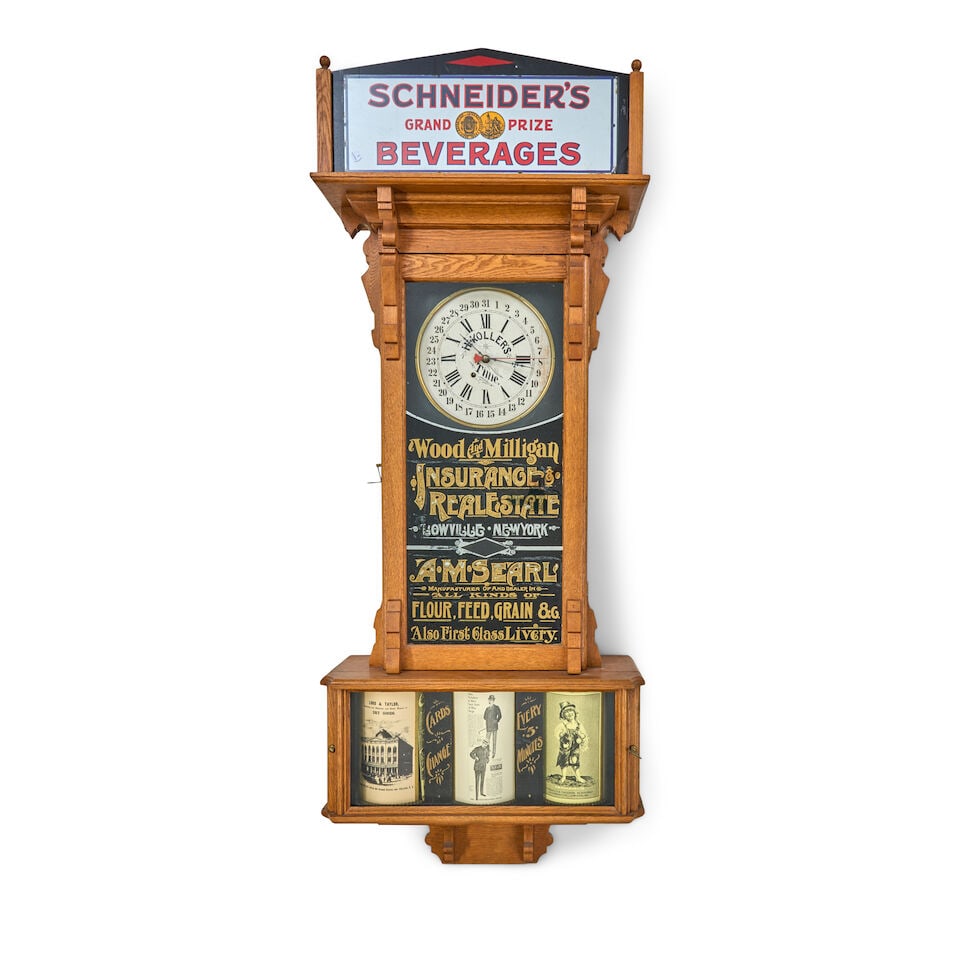 Large Sidney Advertising Clock labeled Sidney Advertising Clock Co., Chicago, Illinois, and Ith... (1 of 2)