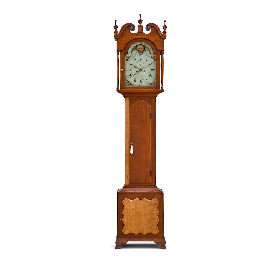 Michael Strieby Chippendale Maple Tall Case Clock signed Strebe, Buck's County, Pennsylvania, ... (1 of 4)