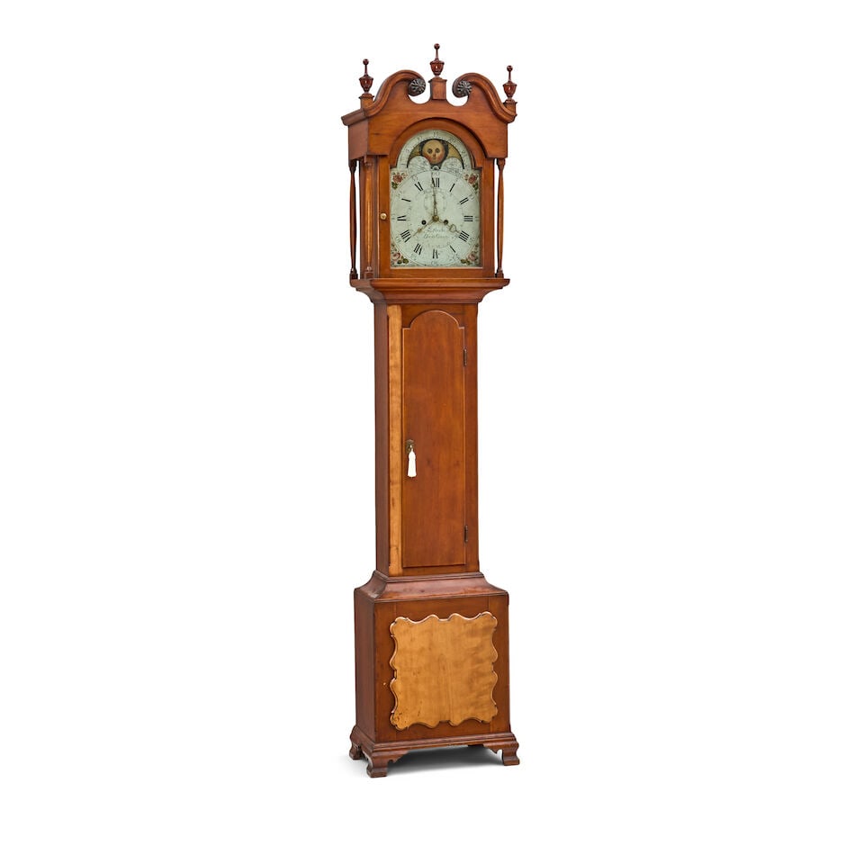 Michael Strieby Chippendale Cherry Tall Case Calendar Clocksigned Strebe, Bucks County, Pennsylv... - 4