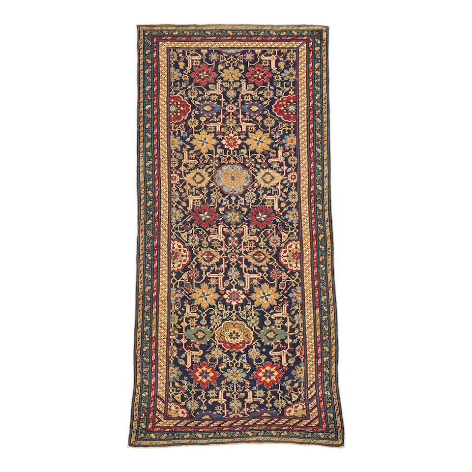Shirvan Rug Caucasus 4 ft. 1 in. x 9 ft. 4 in.: Shirvan Rug Caucasus c. 1800, an early Shirvan carpet from the eastern Caucasus in very good condition with even pile and a desirable allover design. Provenance: The James D. Burns Collection 4 ft. 1 