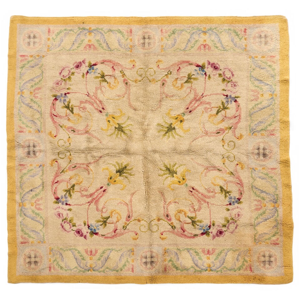 French Savonnerie Carpet France 6 ft. 5 in. x 6 ft. 8 in. (1 of 3)