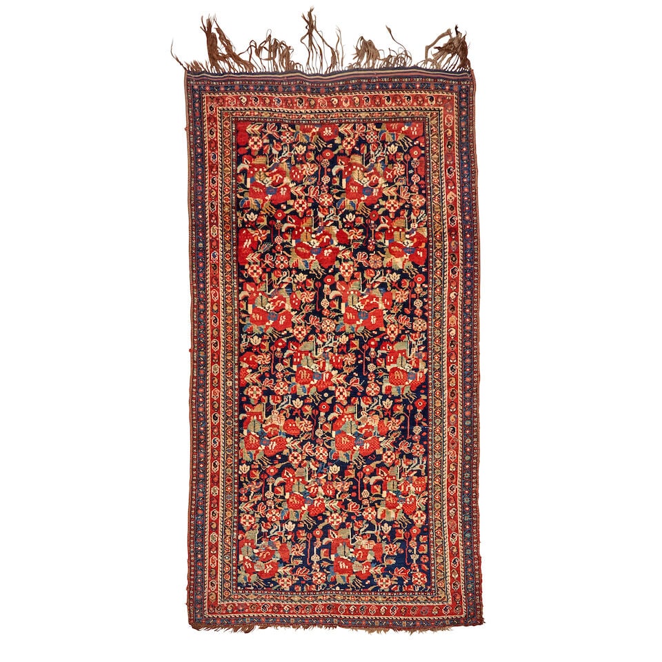Southwest Persian Rug 4 ft. 2 in. x 8 ft. 9 in.: Southwest Persian Rug c. 19th century, nice condition with vibrant colors. 4 ft. 2 in. x 8 ft. 9 in. For further information on this lot please visit Bonhams.com For further information about this lot