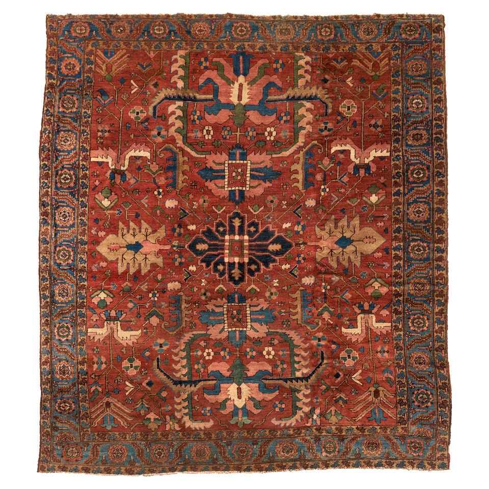 Heriz Carpet 9 ft. 8 in. x 11 ft.: Heriz Carpet c. early 20th century **Saleroom Notice: Special Conditions on the sale of Iranian-origin material: Due to U.S. Federal trade regulations, Bonhams Skinner places certain restrictions and 