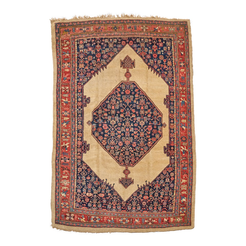 Kurdish Bidjar Carpet 7 ft. 5 in. x 12 ft. 2 in.: Kurdish Bidjar Carpet c. 1900 **Saleroom Notice: Special Conditions on the sale of Iranian-origin material: Due to U.S. Federal trade regulations, Bonhams Skinner places certain restrictions and limit