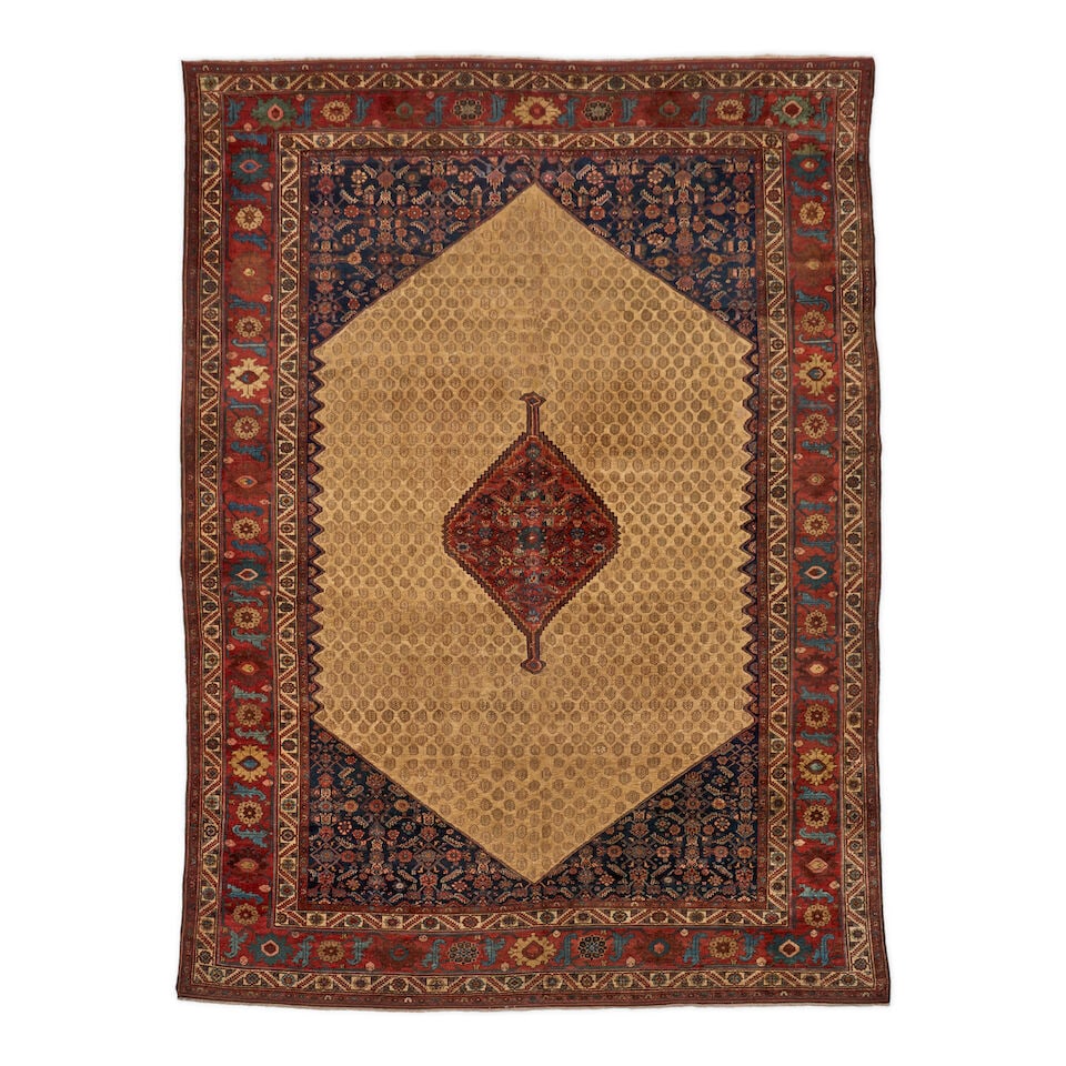 Malayer Carpet 10 ft. 6 in. x 14 ft. 5 in.: Malayer Carpet c. first quarter 20th century **Saleroom Notice: Special Conditions on the sale of Iranian-origin material: Due to U.S. Federal trade regulations, Bonhams Skinner places certain restric