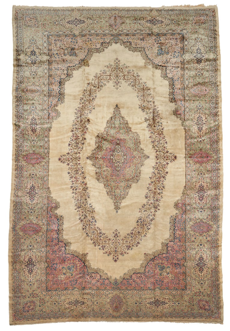 Large Kerman Carpet 13 ft. 8 in. x 24 ft. 2 in.: Large Kerman Carpet c. first half 20th century **Saleroom Notice: Special Conditions on the sale of Iranian-origin material: Due to U.S. Federal trade regulations, Bonhams Skinner places certain restr