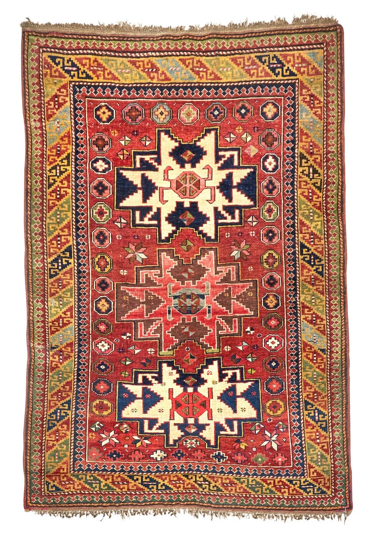 Kuba Rug Caucasus 3 ft. 6 in. x 5 ft. 3 in.: Kuba Rug Caucasus c. late 19th century 3 ft. 6 in. x 5 ft. 3 in. For further information on this lot please visit Bonhams.com For further information about this lot please visit the lot listing