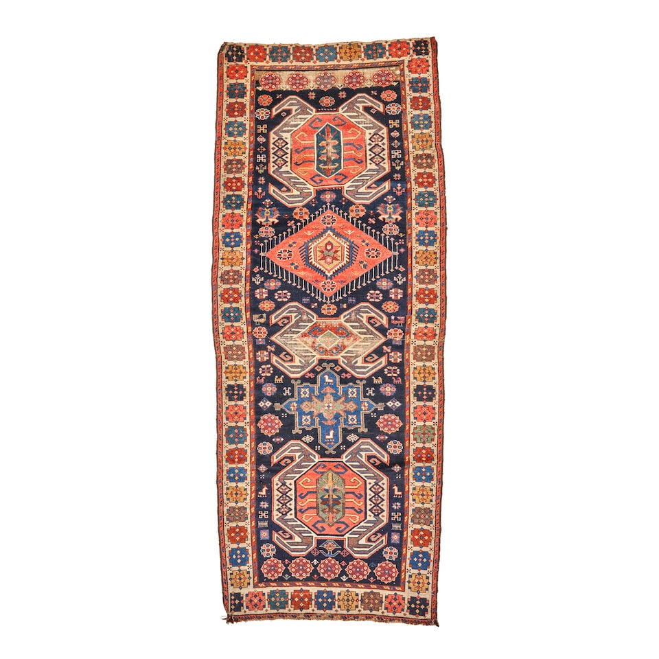 Lenkoran Kazak Rug Caucasus 3 ft. 8 in. x 9 ft. 4 in.: Lenkoran Kazak Rug Caucasus c. 1900 3 ft. 8 in. x 9 ft. 4 in. For further information on this lot please visit Bonhams.com For further information about this lot please