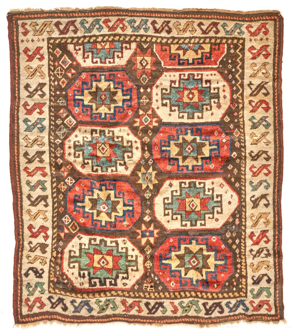 Kazak Rug Caucasus 5 ft. 3 in. x 6 ft. 7 in.: Kazak Rug Caucasus c. late 19th century 5 ft. 3 in. x 6 ft. 7 in. For further information on this lot please visit Bonhams.com For further information about this lot please