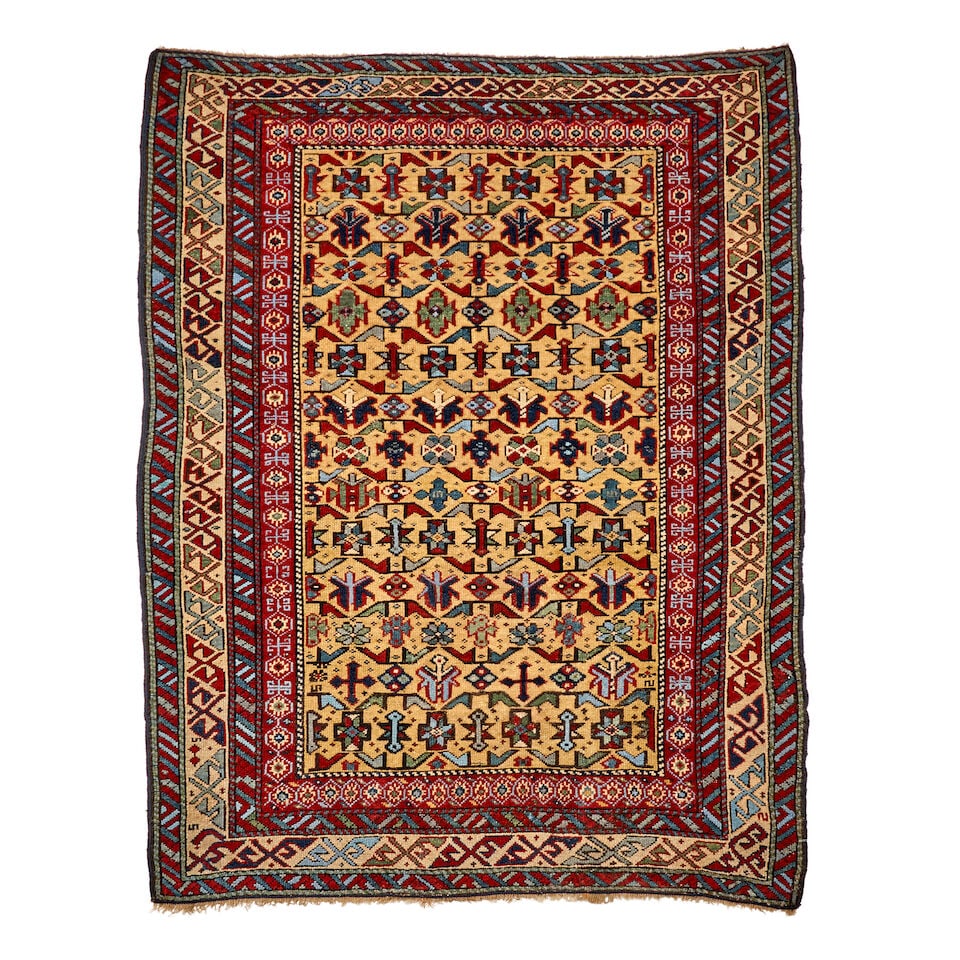 Kuba Rug Caucasus 4 ft. 3 in. x 5 ft. 5 in.: Kuba Rug Caucasus c. late 19th century 4 ft. 3 in. x 5 ft. 5 in. For further information on this lot please visit Bonhams.com For further information about this lot please