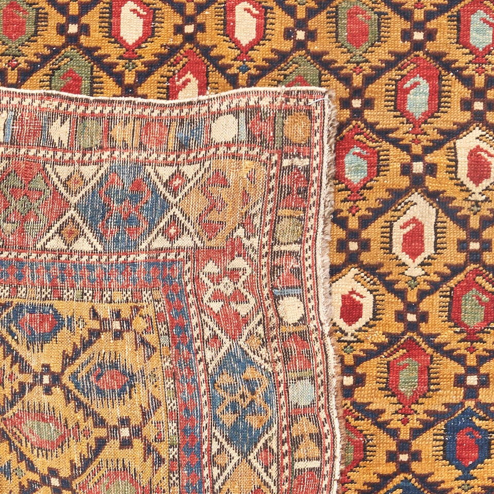 Shirvan Marasali Prayer Rug with Canary Yellow Field East Caucasus 4 ft. x 4 ft. 11 in. - 2