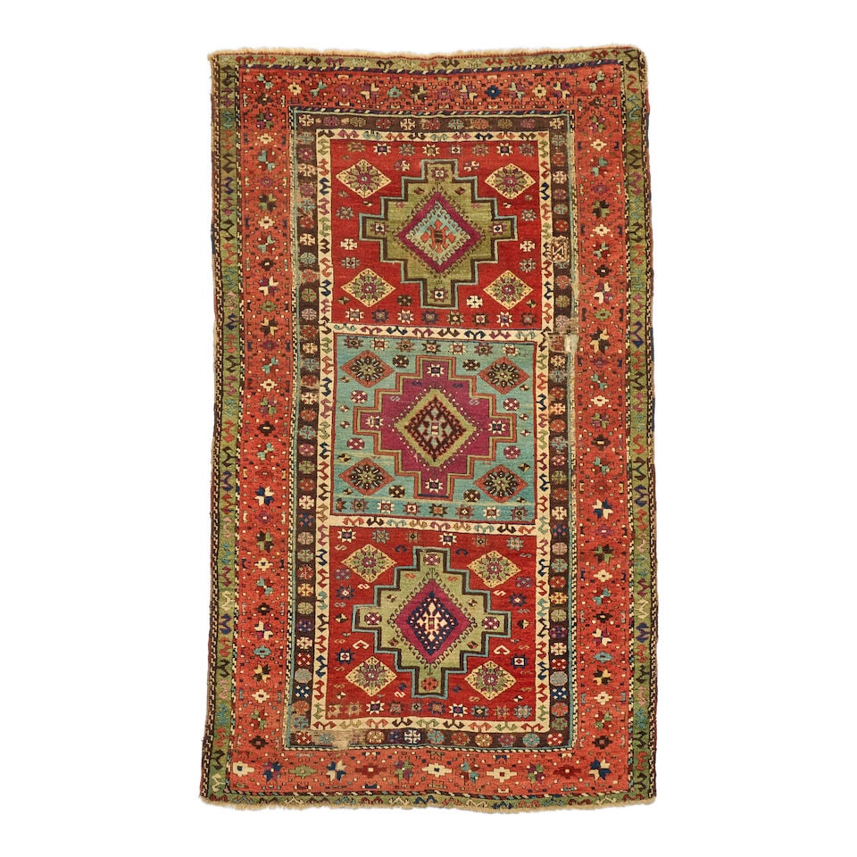 East Anatolian Sivas Rug Anatolia 4 ft. 1 in. x 7 ft. 2 in.: East Anatolian Sivas Rug Anatolia c. second half 19th century, nice quality wool and good variety of colors 4 ft. 1 in. x 7 ft. 2 in. For further information on this lot please visit Bonhams.com For f