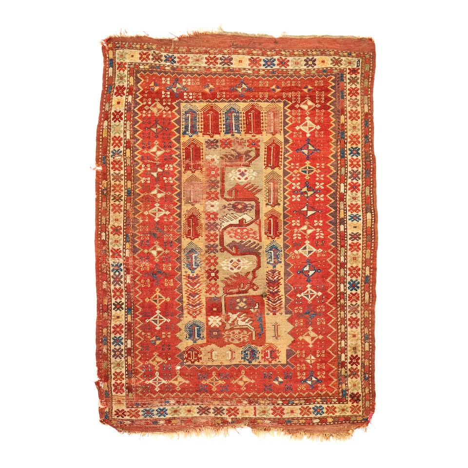 Melas Rug Anatolia 3 ft. 4 in. x 5 ft. 6 in.: Melas Rug Anatolia c. third quarter 19th century or earlier, very nice colors including plenty of purple, a nice madder shade, and plenty of indigo tones. 3 ft. 4 in. x 5 ft. 6 in. For further