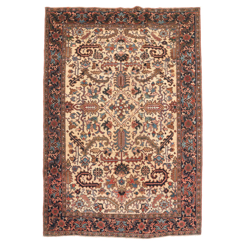 Heriz Rug 5 ft. 2 in. x 8 ft. 2 in.: Heriz Rug c. early 20th century **Saleroom Notice: Special Conditions on the sale of Iranian-origin material: Due to U.S. Federal trade regulations, Bonhams Skinner places certain restrictions and lim