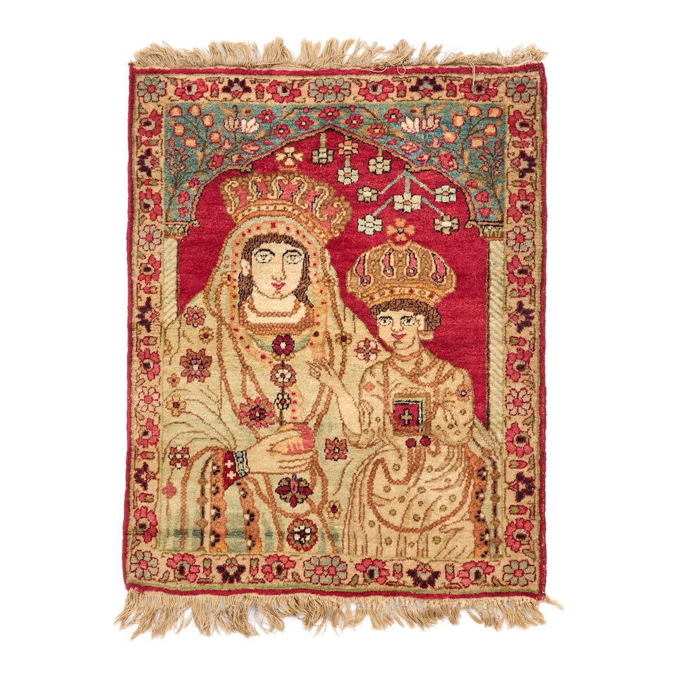 Lavar Kerman Mat 2 ft. x 2 ft. 6 in.: Lavar Kerman Mat c. first quarter 20th century **Saleroom Notice: Special Conditions on the sale of Iranian-origin material: Due to U.S. Federal trade regulations, Bonhams Skinner places certain restr