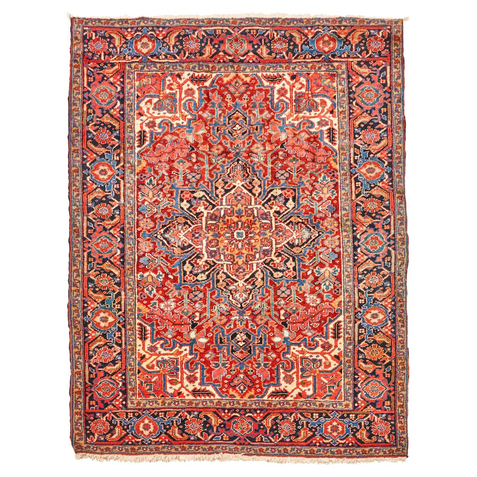 Small Heriz Rug 4 ft. 10 in. x 6 ft. 6 in.: Small Heriz Rug c. 1930s, full pile. **Saleroom Notice: Special Conditions on the sale of Iranian-origin material: Due to U.S. Federal trade regulations, Bonhams Skinner places certain restrictions an
