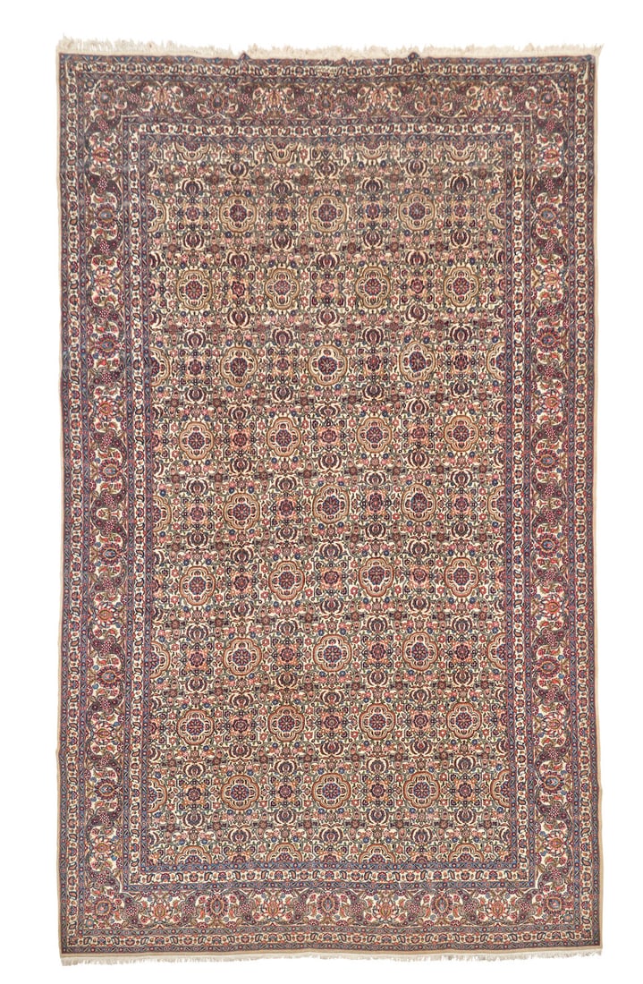 Dabir Sanei Kashan Carpet 10 ft. x 17 ft. 4 in.: Dabir Sanei Kashan Carpet c. 1900, an ivory ground Keshan with a desirable overall design and very good condition. **Saleroom Notice: Special Conditions on the sale of Iranian-origin material: Due to 