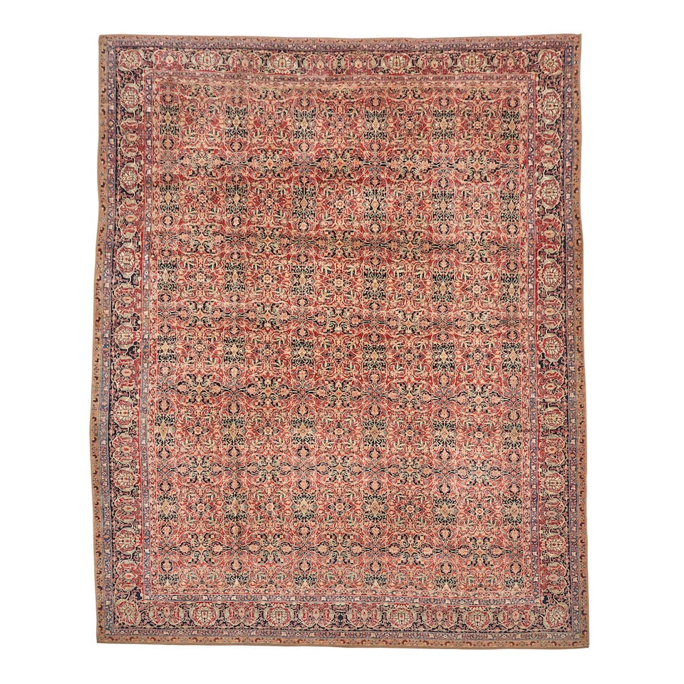 Tabriz Carpet 13 ft. 9 in. x 18 ft.: Tabriz Carpet c. 1900 Provenance: Property of a New England Institution **Saleroom Notice: Special Conditions on the sale of Iranian-origin material: Due to U.S. Federal trade regulations, Bonhams Ski