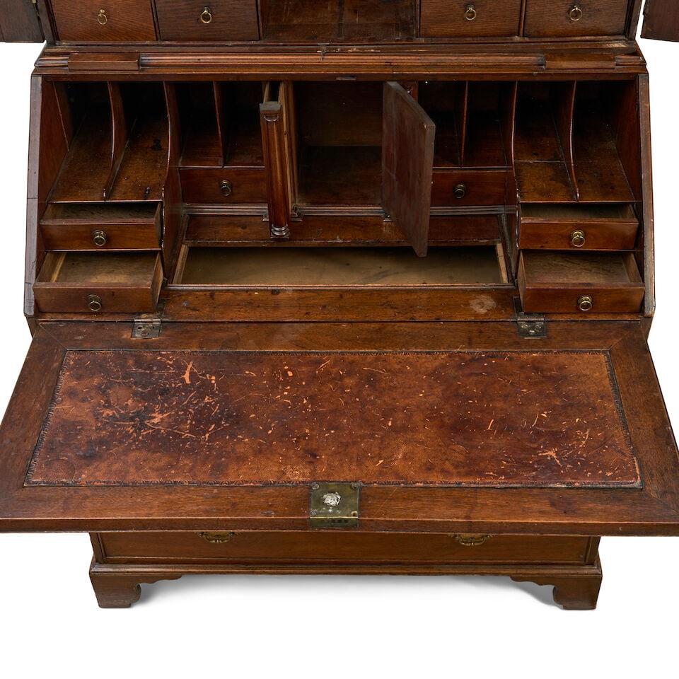 Chippendale Walnut and Oak Secretary Bookcase England, from a Virginia estate, c. 1750 - 6