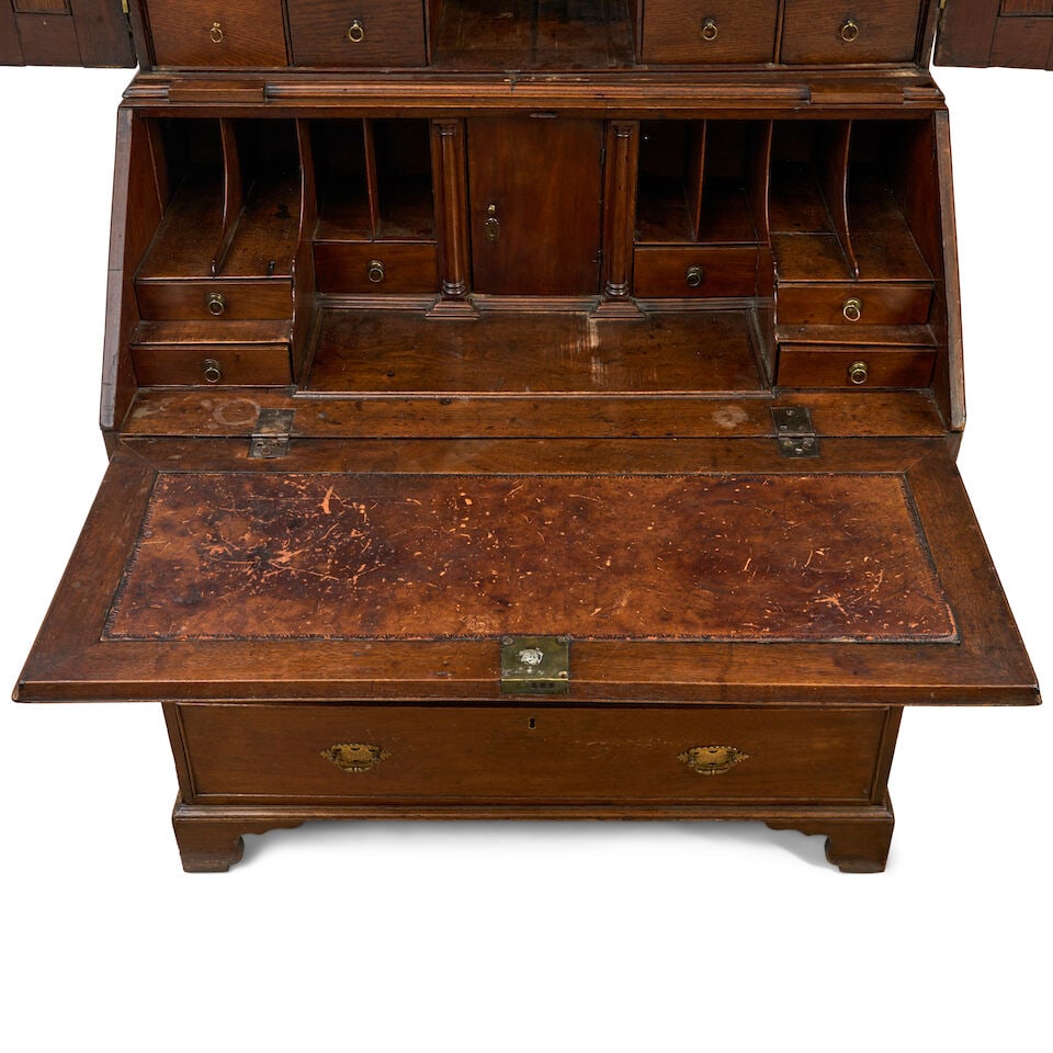 Chippendale Walnut and Oak Secretary Bookcase England, from a Virginia estate, c. 1750 - 7