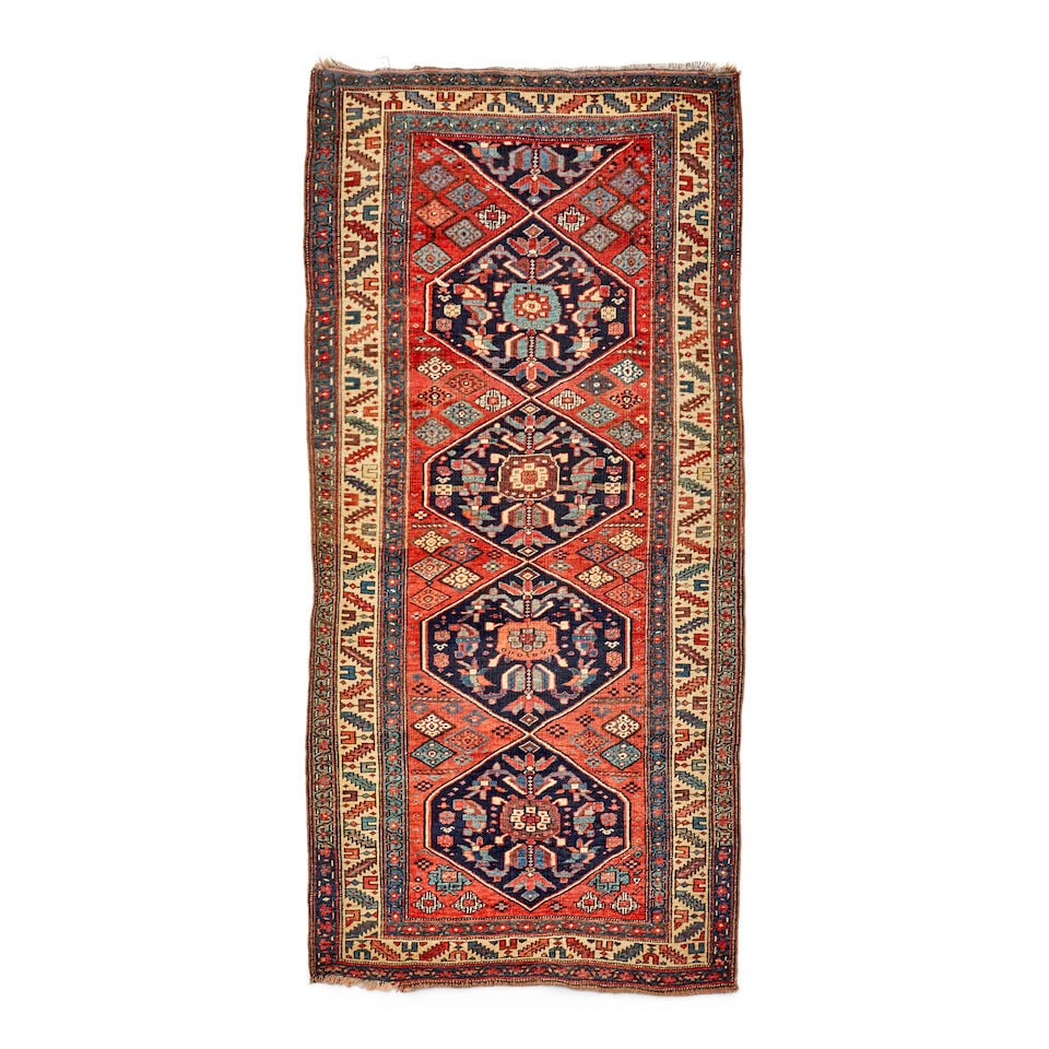 Kurdish Bidjar Rug 4 ft. x 8 ft. 7 in.: Kurdish Bidjar Rug c. 1900, very nice colors, well-spaced borders, and great wool quality. **Saleroom Notice: Special Conditions on the sale of Iranian-origin material: Due to U.S. Federal trade regul