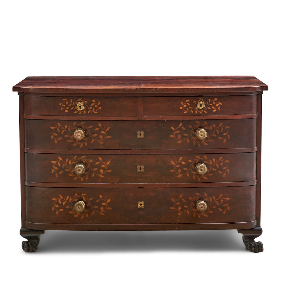 Inlaid and Mahogany Veneered Ash, Cherry, Poplar, and Cedar Chest of Drawers Herter Brothers (ac... (1 of 6)