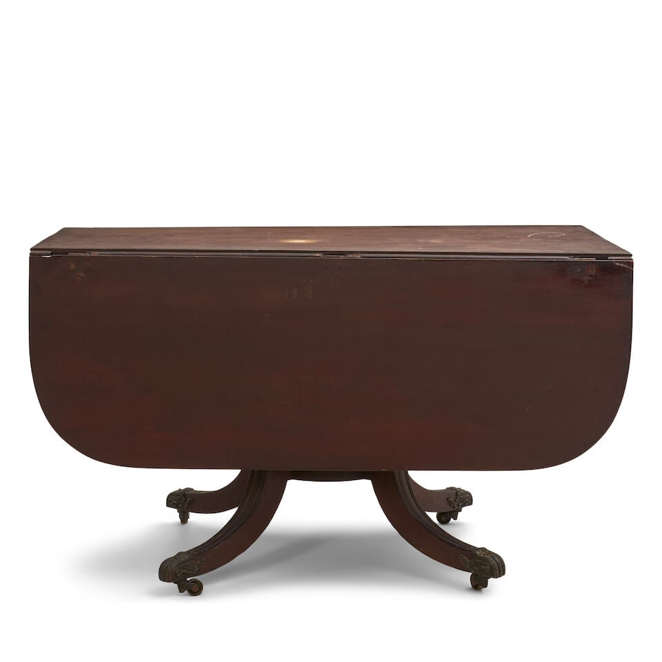 Classical Carved Mahogany Drop-leaf Table in the Manner of Isaac Vose, Boston, Massachusetts, ... (1 of 3)