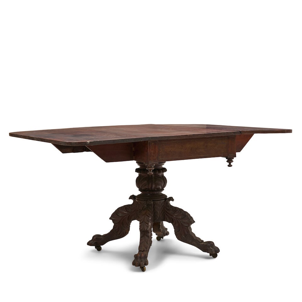 Classical Carved Mahogany Drop-leaf Table New York, New York, c. 1820 (1 of 2)