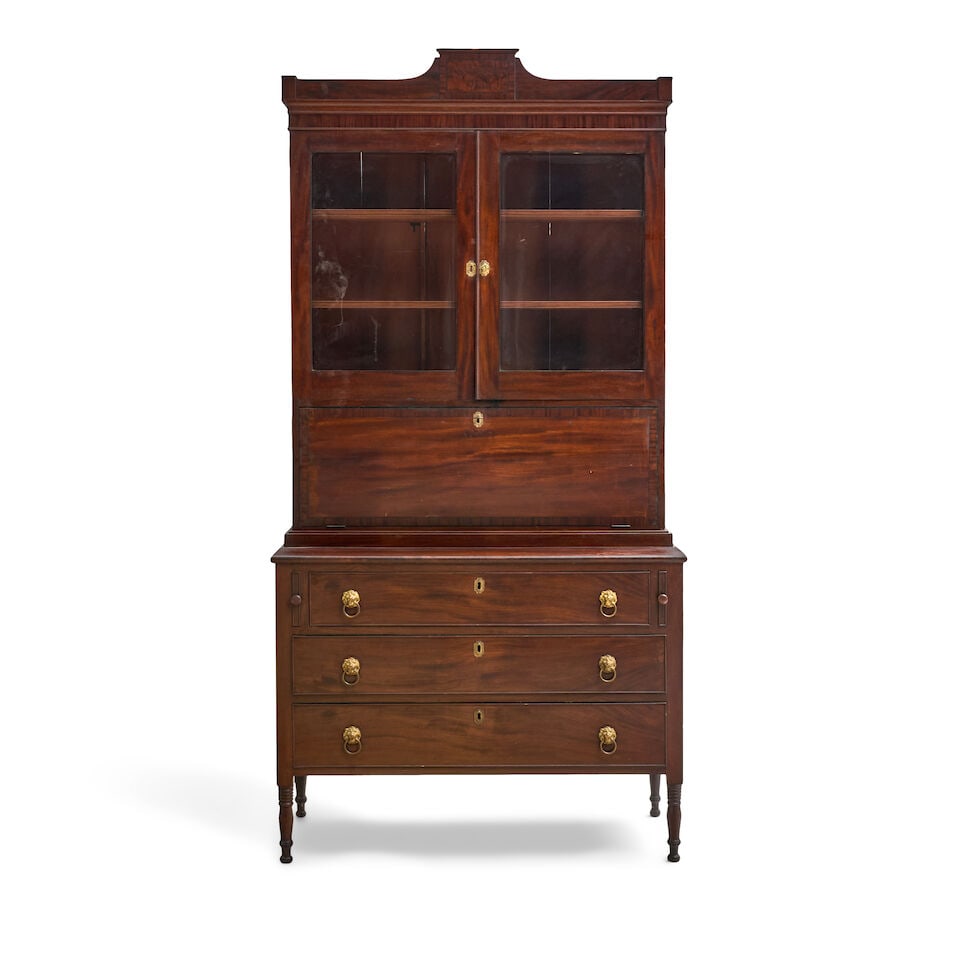 Federal Mahogany and Mahogany Veneer Secretary Desk Boston, c. 1810 (1 of 3)