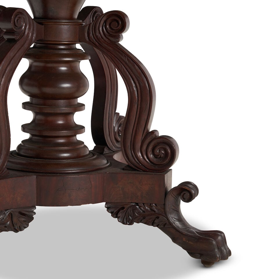 Elaborate Classical Carved Mahogany and Mahogany Veneer Card Table Philadelphia, Pennsylvania,... - 2