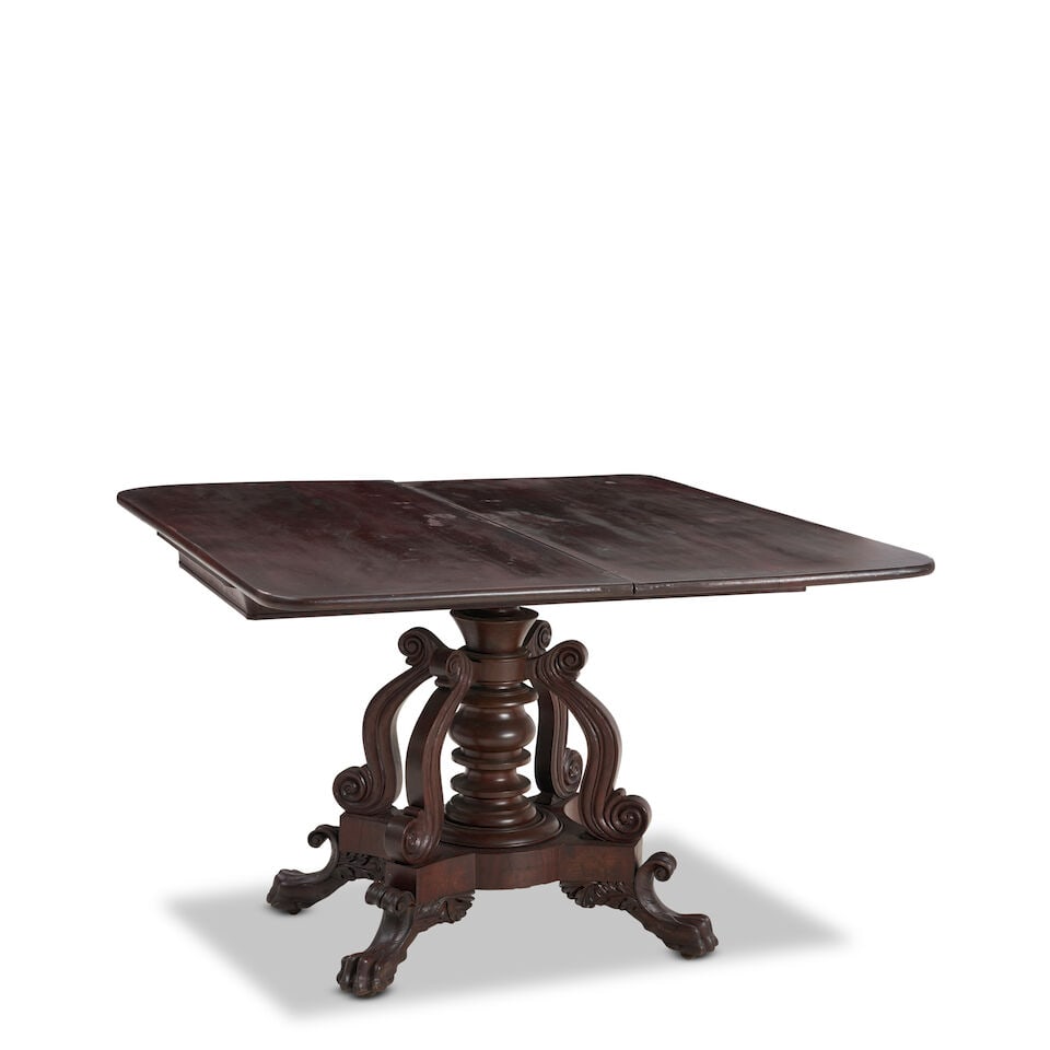 Elaborate Classical Carved Mahogany and Mahogany Veneer Card Table Philadelphia, Pennsylvania,... - 5