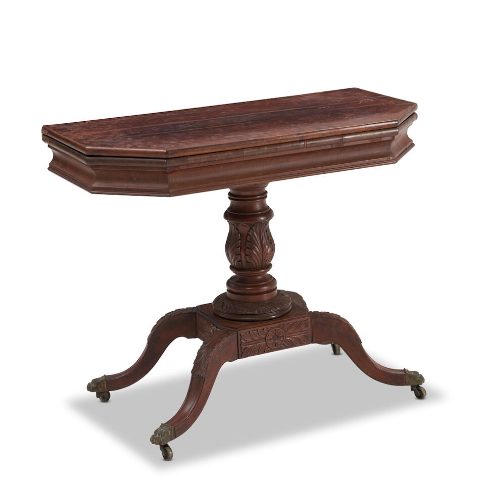 Federal Carved Mahogany and Mahogany Veneer Card Table Philadelphia, Pennsylvania, c. 1810-15 - 2