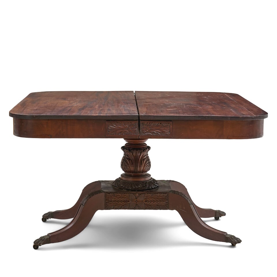 Late Federal Carved Mahogany Dining Table Philadelphia, Pennsylvania, c. 1815-20 (1 of 4)
