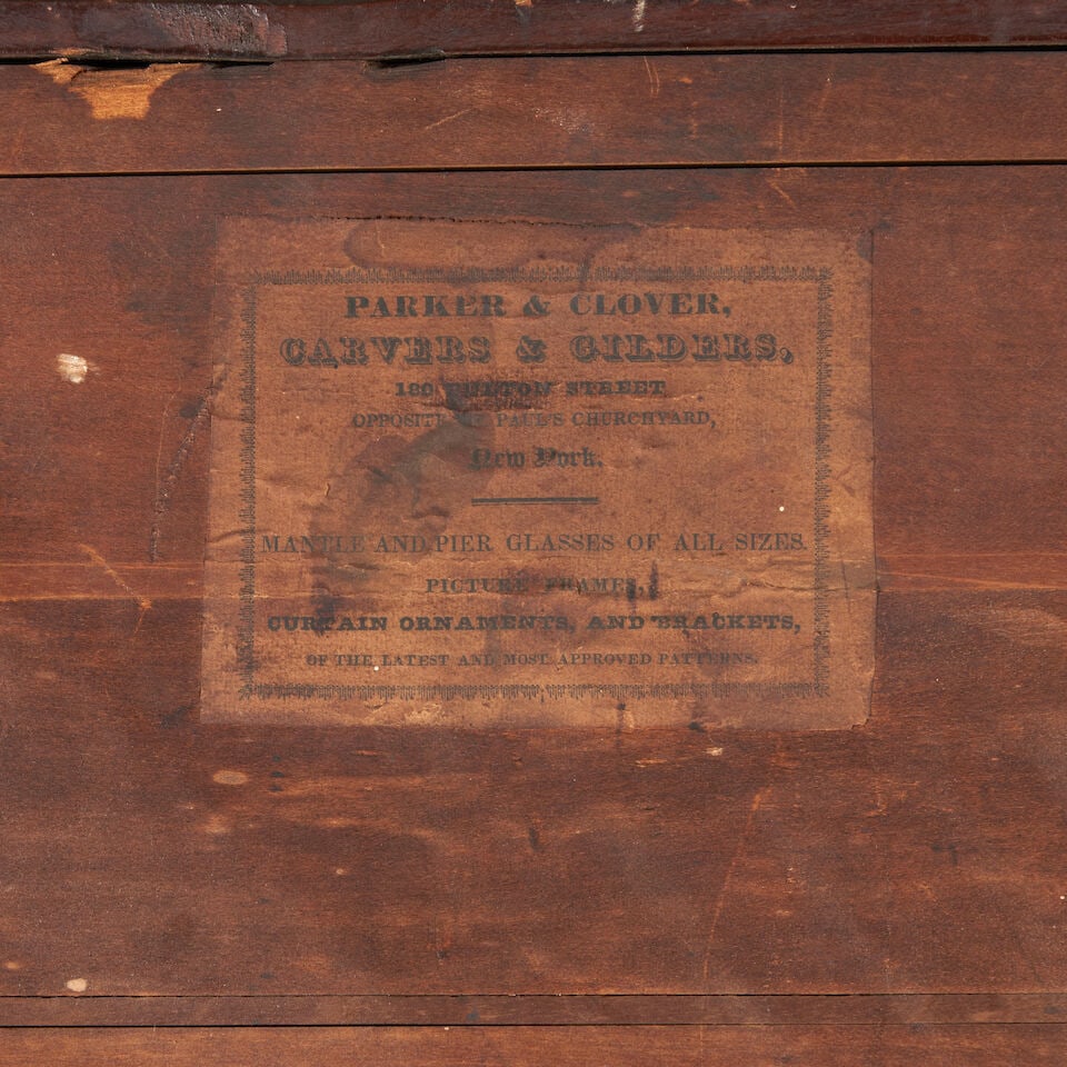 Classical Carved Mahogany Mirror labelled Parker & Clover, New York, New York, c. 1815-20 - 4