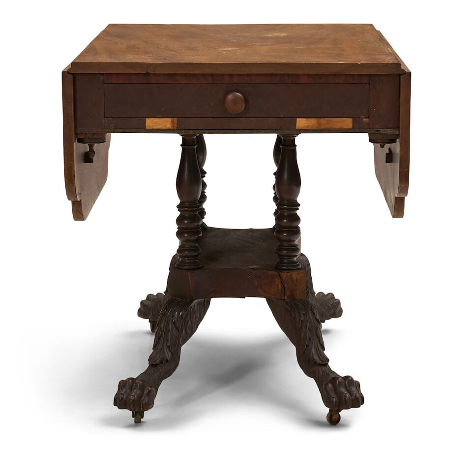Federal Carved Mahogany Drop-leaf Table in the manner of Duncan Phyfe, New York, New York, c. ... (1 of 3)