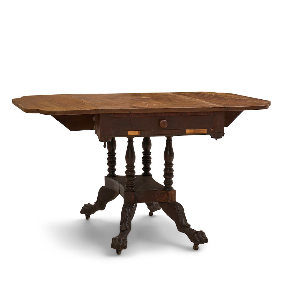Federal Carved Mahogany Drop-leaf Table in the manner of Duncan Phyfe, New York, New York, c. ... - 2