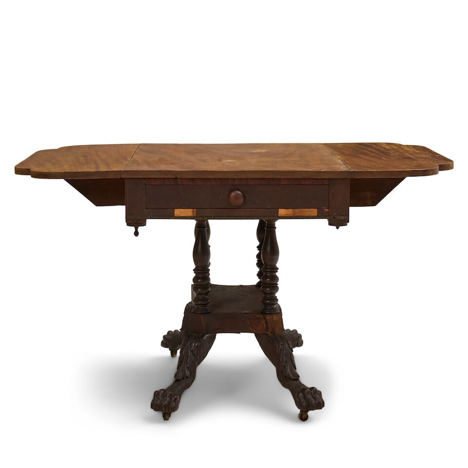 Federal Carved Mahogany Drop-leaf Table in the manner of Duncan Phyfe, New York, New York, c. ... - 3