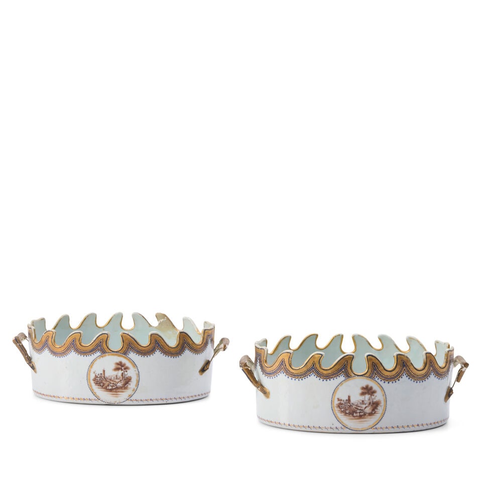 Two Export Porcelain Wave-rim Monteiths China, early 19th century (1 of 3)