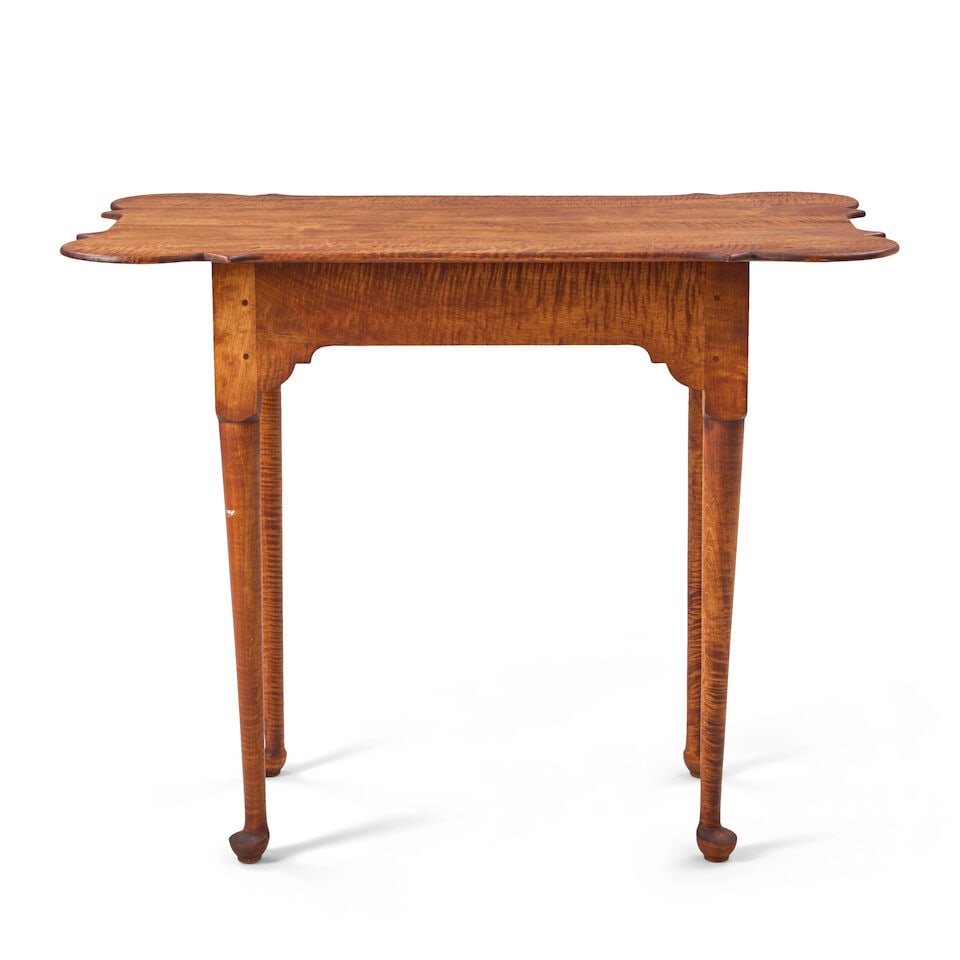 Chippendale Style Tiger Maple Table Raymond LaMontagne, Jr. (1939-2024), Rhode Island, c. 1990 - 2