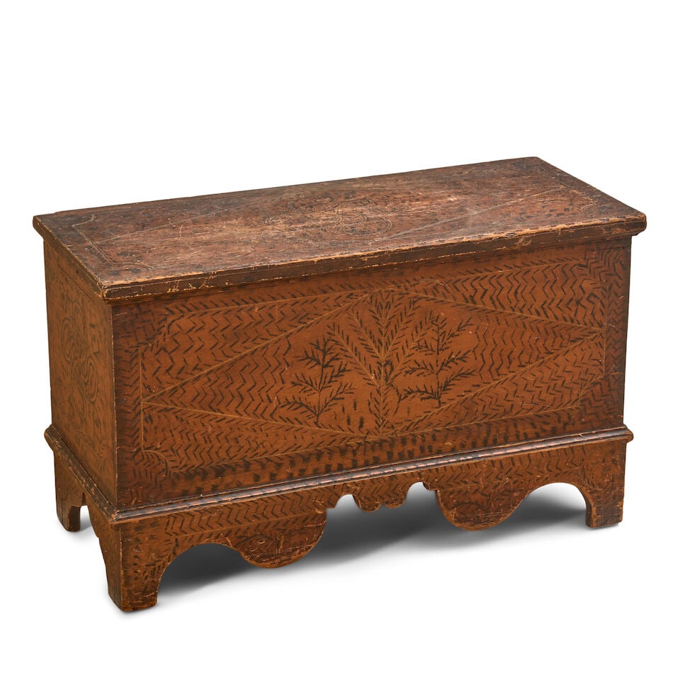 Small Painted Pine and Poplar Chest North America, late 19th century - 3