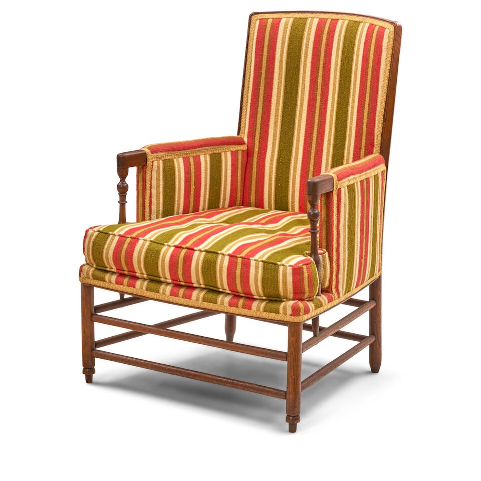 Arts and Crafts Walnut Upholstered Armchair France, Labelled 'Bedel & Cie.', c. 1890-1900 - 3