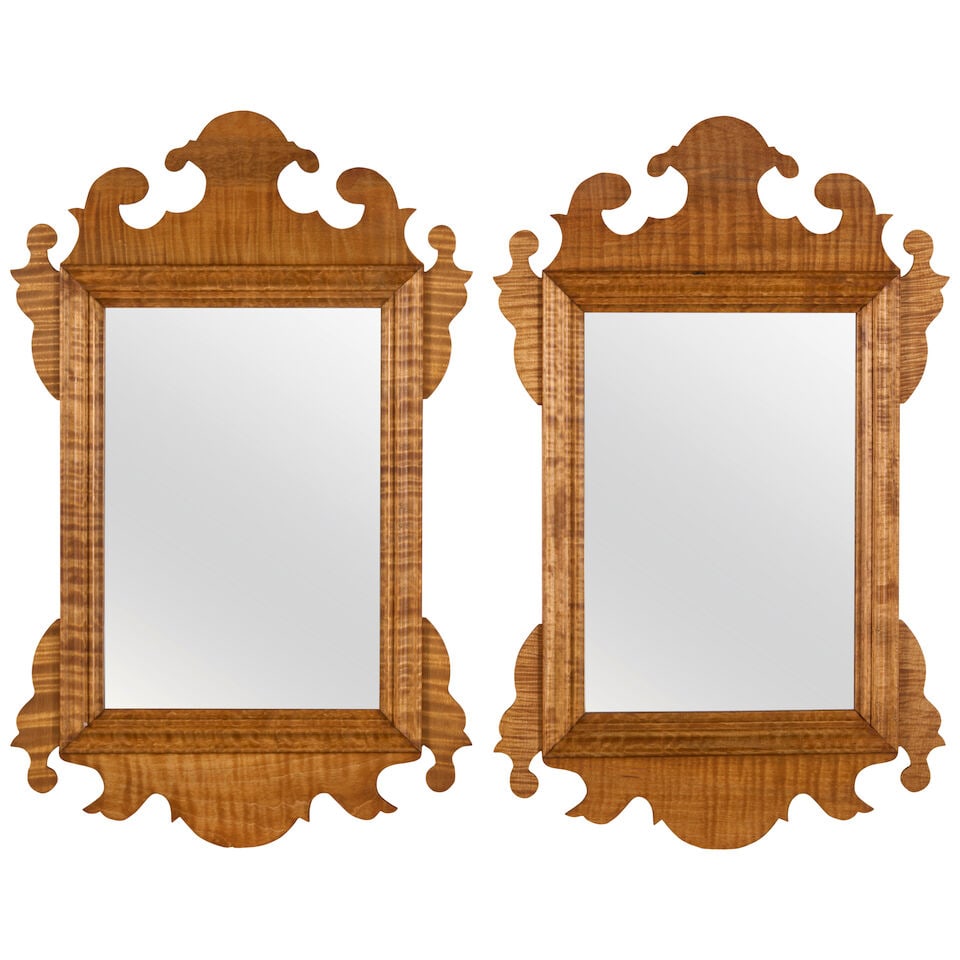 Two Small Chippendale Style Mirrors Raymond LaMontagne, Jr. (1939-2024), Rhode Island, c. 1990 (1 of 2)