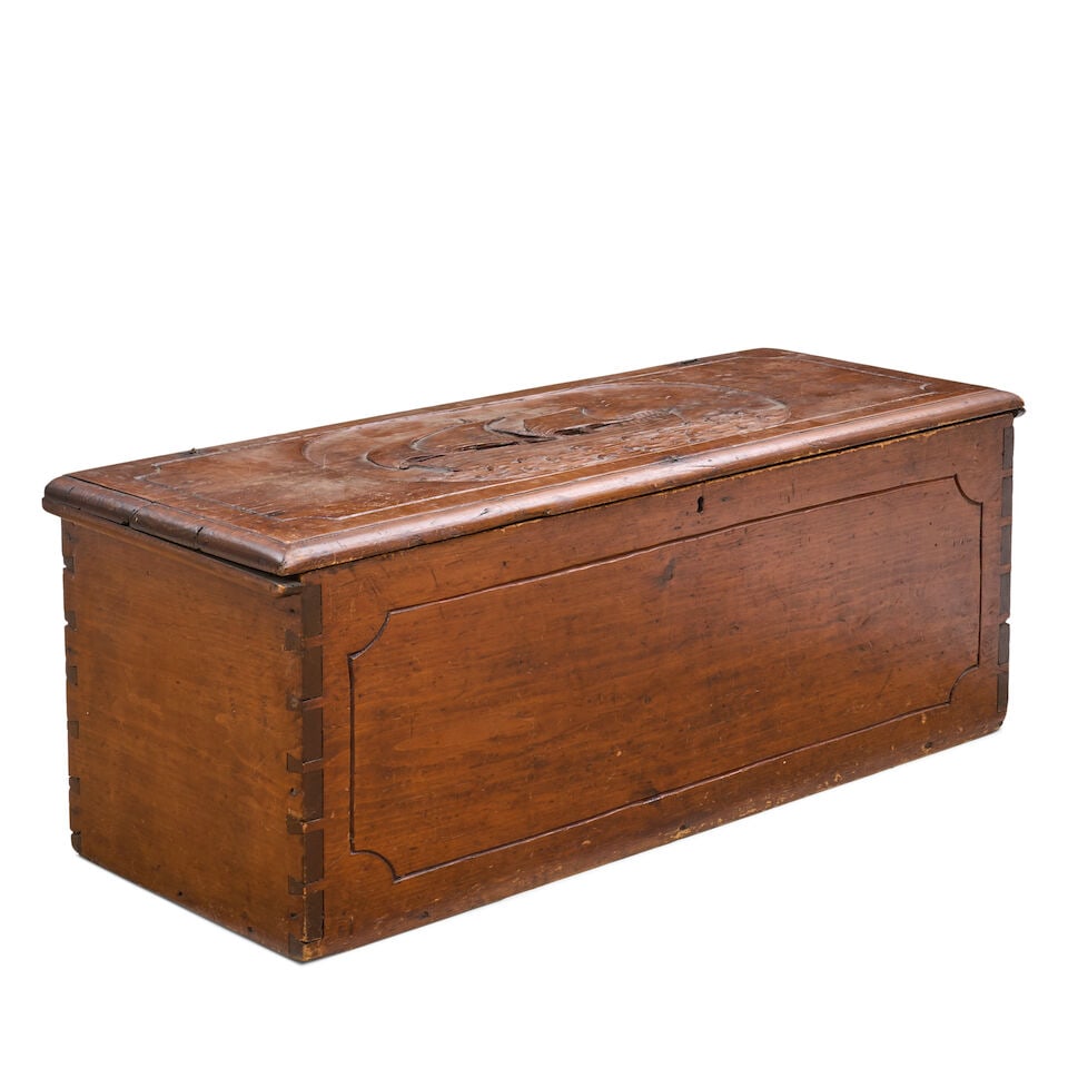 Carved Pine Blanket Chest Northeastern United States, Early 19th century and later - 2