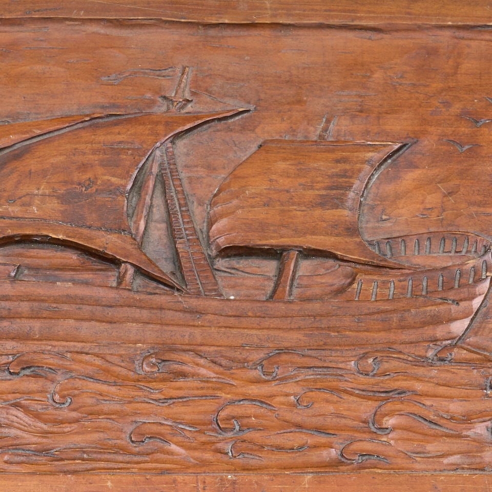 Carved Pine Blanket Chest Northeastern United States, Early 19th century and later - 4