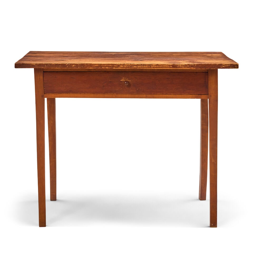 Red Stained Pine Table New England, late 19th/early 20th century - 2