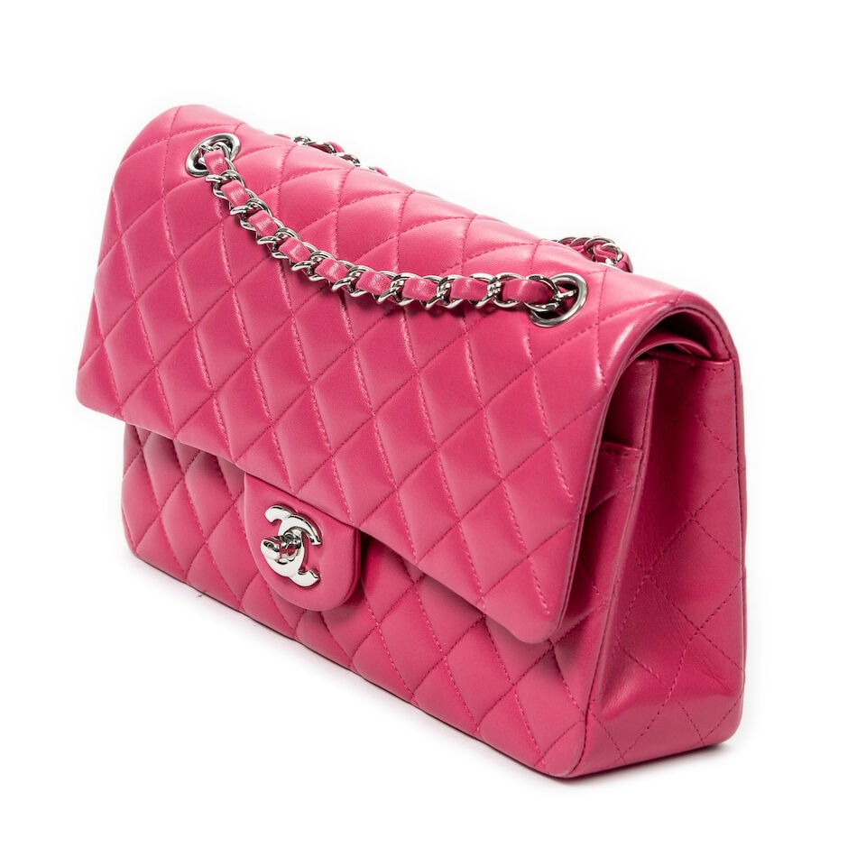 Chanel, année 2014. Sac Classique double rabat en cuir rose. Chanel, year 2014. Classic dou... - 2