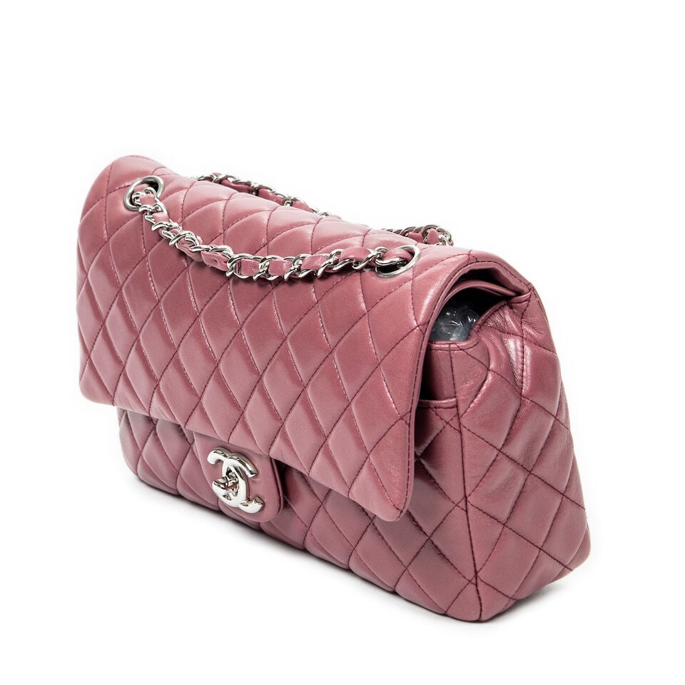 Chanel, circa 2008. Sac Classique en cuir rose thé. Chanel, circa 2008. Classique bag in te... - 2