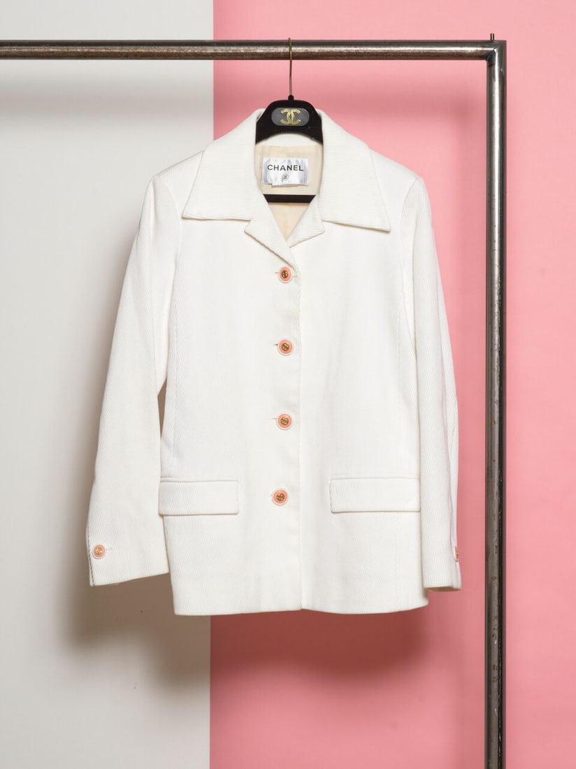 Chanel, collection Prêt à Porter, Printemps/Eté 2015. Blazer en coton milleraie b... (1 of 1)